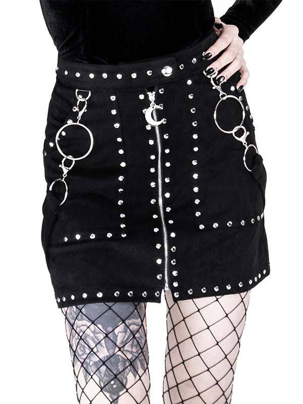 Studded suede skirt Restyle